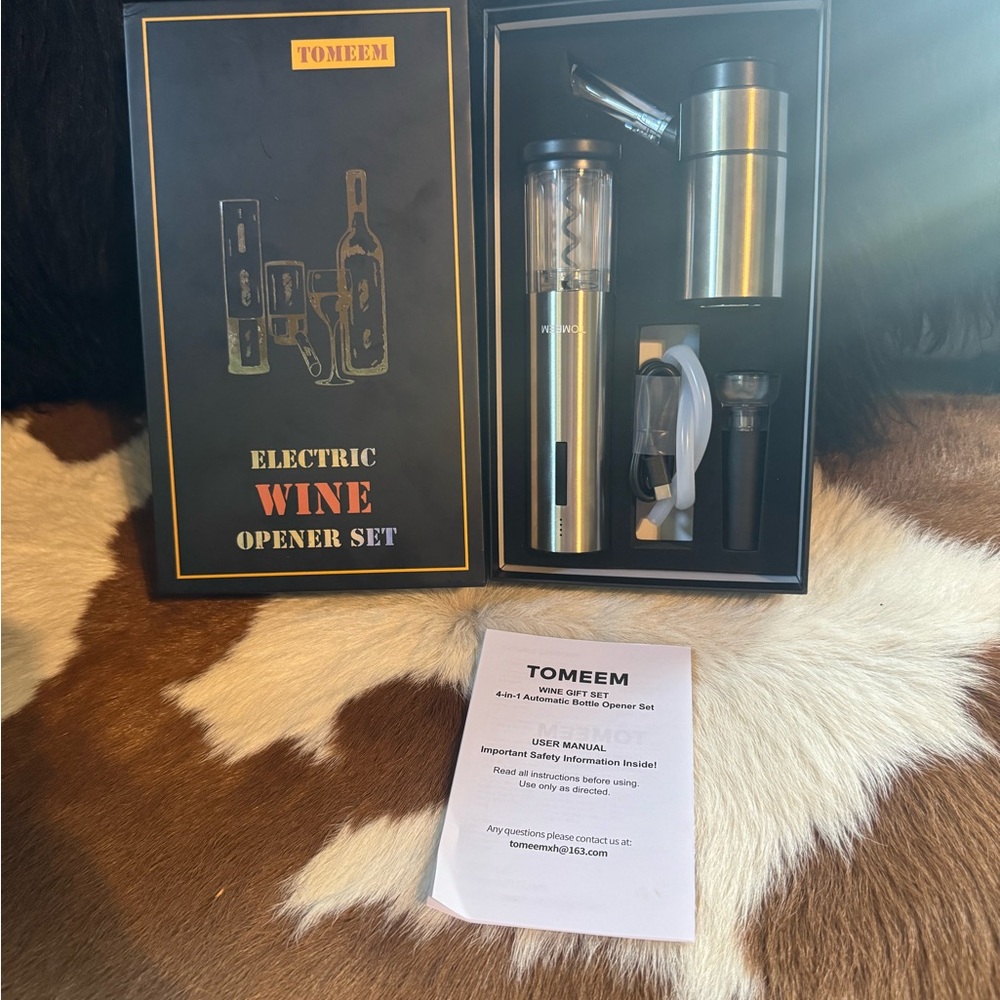 Electric Wine Opener Set - Silver